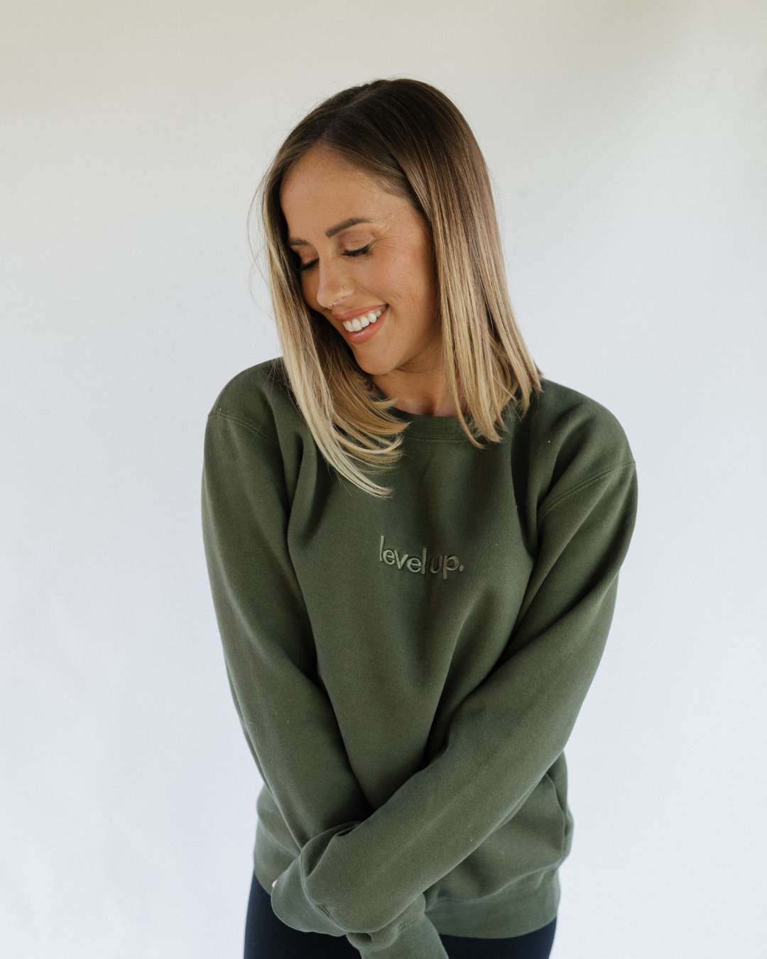 Level Up Olive Crewneck