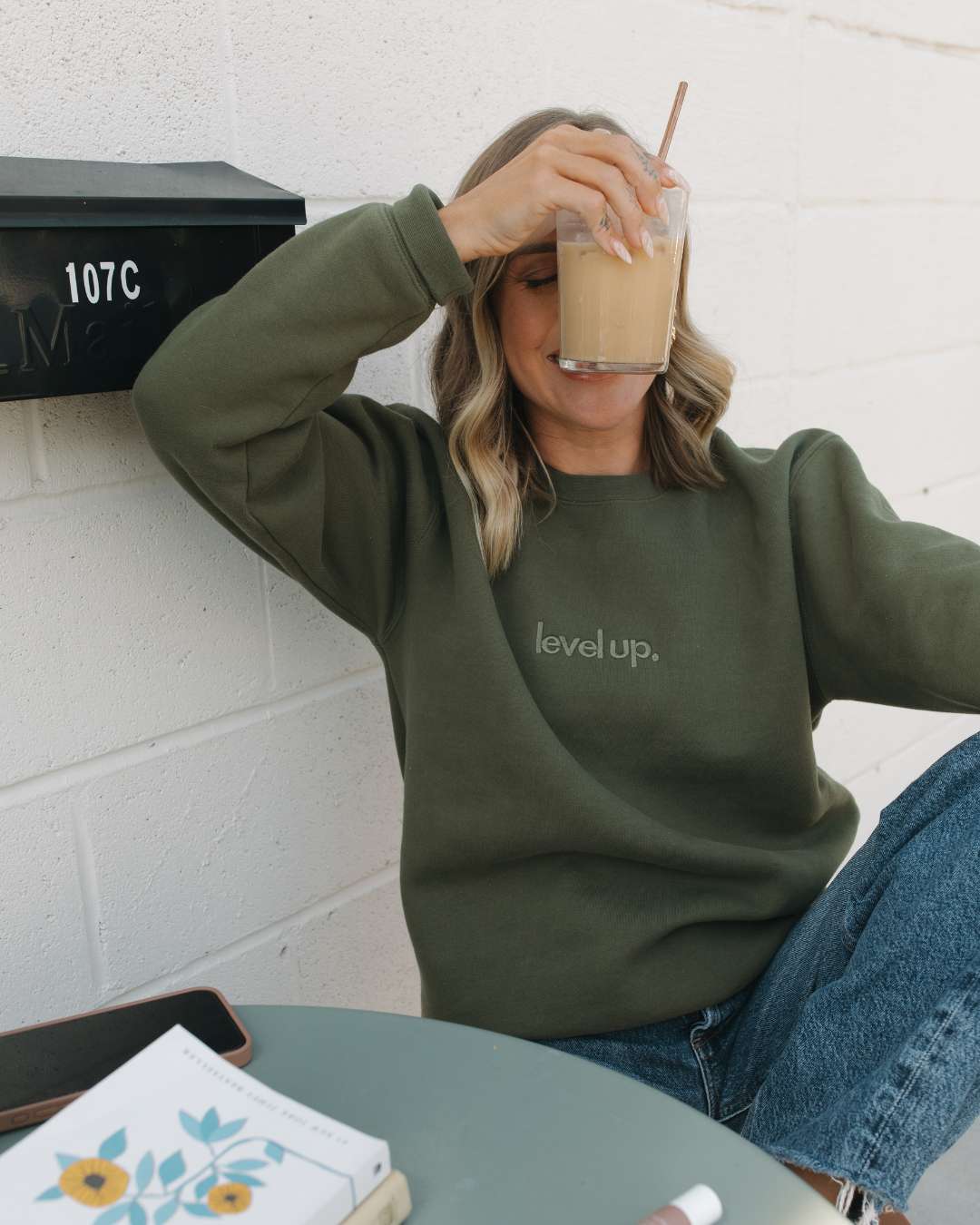 Level Up Olive Crewneck