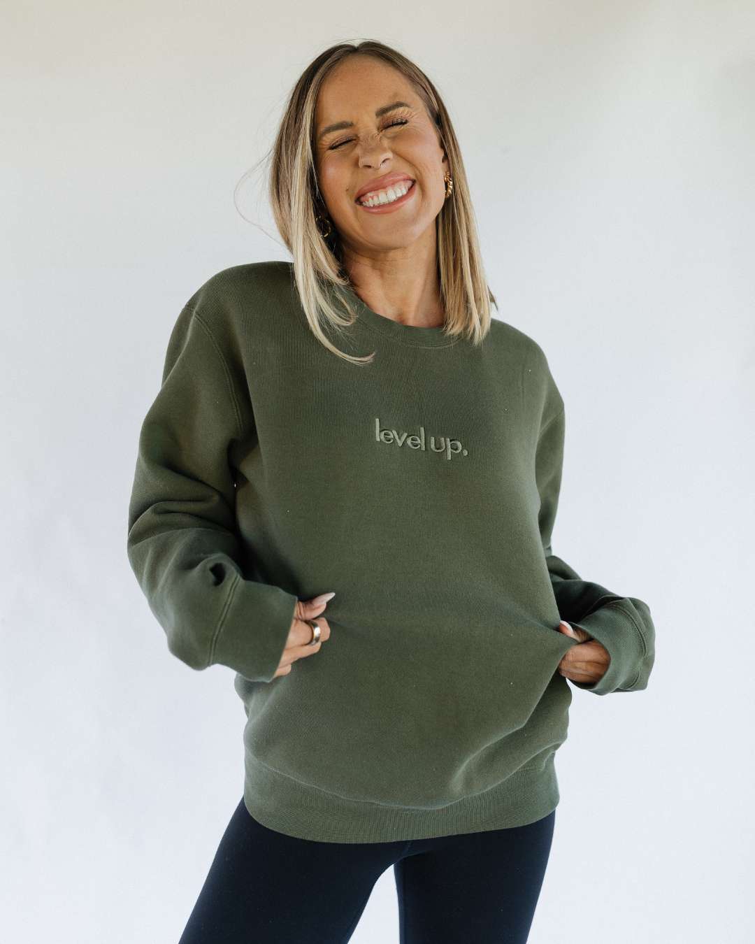 Level Up Olive Crewneck